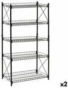 Scaffale Confortime Metallo Nero 52 x 34 x 110 cm (2 Unità)