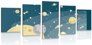 Quadri 5 pezzi – Straordinario viaggio nello spazio