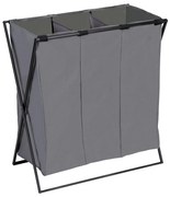 WENKO 71297800 - Cesto porta biancheria TRIO 69x76 cm grigio/nero