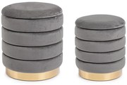 Set di 2 pouf DARINA colore grigio