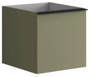 Struttura semi colonna da bagno Pixel 1 cassetto laccato opaco verde salvia L 40 x H 40 x P 45.5 cm