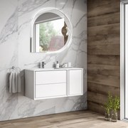 Mobile sottolavabo e lavabo Bellagio bianco opaco L 105 x H 51 x P 46 cm 1 vasca 3 cassetti