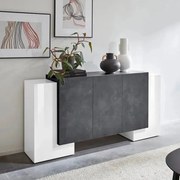 Credenza Pillon Moderna 2+3 Ante Battenti Bianco Report