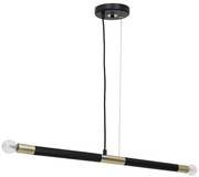 Lampadario a sospensione con filo BASTONE 2xE14/40W/230V nero/oro