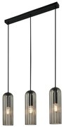 Nordlux - Lampadario a sospensione su cavo MIELLA 3xE27/25W/230V nero/fumé