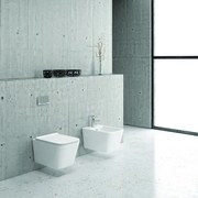 Kamalu - Sanitari bagno sospesi senza brida per bagni stretti modello Litos-S200