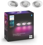 Set da 3 pezzi, faretto da incasso con fonte luminosa fisso GU10 PHILIPS HUE XAMENTO HUE grigio Luce rgbw