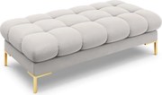 Panca Bali imbottita in velluto con gambe oro - L133cm