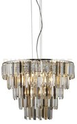 Lampada a sospensione clarissa 9lt - cromo e vetro trasparente, fum...