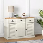 Credenza cassetti vigo 113x40x75 cm legno massello pino bianco