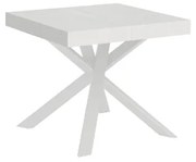 Tavolo allungabile 90x90/194 cm Clerk piano Bianco Frassino - gambe Bianche