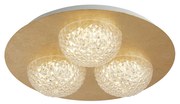 Plafoniera Celestia Acciaio Oro Policarbonato Trasparente Led 6,5W 3000K