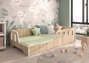 Letto per bambini Montessori 140 x 70 cm in rovere sonoma decor