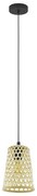 Lampadario A Sospensione Vintage Claverdon Acciaio Nero Legno 1 Luce E27 D18