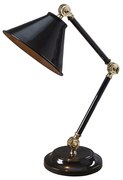 Lampada Da Scrivania Industrial Provence Acciaio Nero Ottone Lucido 1 Luce E27