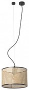 FARO 64314-48 - Lampadario a sospensione con filo MAMBO 1xE27/15W/230V rattan/nero