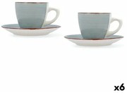 Set di Tazze e Piatti Quid Vita Morning Azzurro Ceramica (4 Pezzi) (6 Unità)