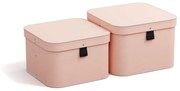 Scatole in set con coperchio rosa in cartone 2 pz 28,5x28,5x19,5 cm Ludvig Paper Laminate – Bigso