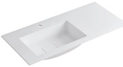 Lavabo integrale a incasso rettangolare L 100.5 x H 14.4 x P 46 cm in resina bianco opaco