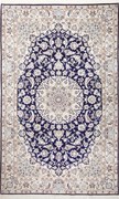 Nain Tappeto 230 x 140 Blu (Iran) Annodato A Mano
