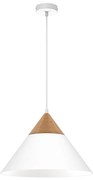 Lampadario a sospensione con filo SINGLE 1xE27/15W/230V bianco/faggio