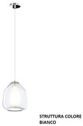 Sospensione bianco 1 luce vetro beta trasparente 1176bi-s1 beta-tr