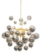 Lampada a sospensione di design in ottone con vetro fumé 8 luci - Explode