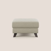 Moon Pouf contenitore e piedini alti in tessuto smacchiabile con acqua T05 panna