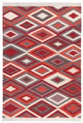 Tappeto Kilim zagros orientale in lana rosso, L 230 x L 160 cm