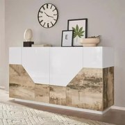 Credenza Alien Sideboard 160 in Bianco Laccato/Acero Pereira, Dimensioni: 58,5 x 43 x 86 cm