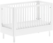 Lettino bianco in faggio massiccio con altezza regolabile 60x120 cm Forrest – Vipack