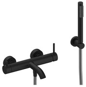 Rubinetto per vasca getto laminare cristallino Loop per muro nero SANYCCES