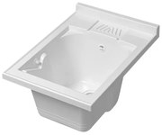Vasca lavatoio 45x60 cm in resina bianca da incasso o in appoggio