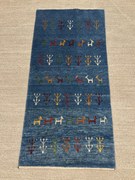 Gabbeh Tappeto persiano 140x70 Blu (Iran) Annodato A Mano