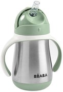 Beaba - Tazza termoisolante con cannuccia 250 ml verde