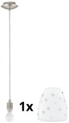 Eglo - Lampadario LED a sospensione con filo MY CHOICE 1xE14/4W/230V  cromo/bianco