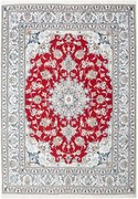 Nain Tappeto persiano 150 x 210 Rosso (Iran) Annodato A Mano