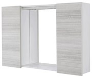 Specchio Contenitore 90x60 Due Ante Con Illuminazione Led Feridras "Stella" Bianco/Grigio