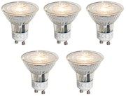Set di 5 lampadine LED GU10 50mm dimmerabili trasparenti 4,5W 365 lm 2700K