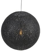 Lampada a sospensione rustica nera 60 cm - Corda