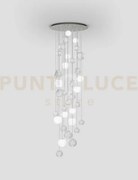 Oto sospensione rc bianco rigadin nickel satinato 12 luci attacco g9