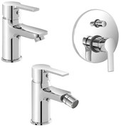 Set miscelatori lavabo bidet e doccia con deviatore scarico incluso Prima