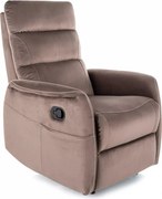 Poltrona reclinabile Solon M Velvet in velluto cappuccino – 74x86-162x106 cm