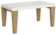 Tavolo allungabile 90x160/264 cm Spimbo Mix piano Bianco Frassino - gambe Quercia Natura