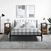 Comodini 2 Pz Rovere Fumo 34x35,5x70 Cm İn Legno Multistrato /