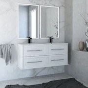 Mobile da bagno sotto lavabo BADEN HAUS Tiffany bianco opaco laccato opaco L 120 x H 55 x P 46 cm 4 cassetti, lavabo non incluso