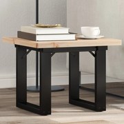 Tavolino Salotto Telaio A O 50x50x35,5cm Legno Pino E Acciaio /