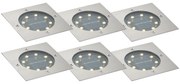 Set di 6 faretti da terra quadrati in alluminio con LED IP65 solari - Terry