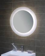 Koh-i-noor Geometrie 5 specchio led 70 cm tondo con illuminazione ambiente 1600 lm in cristallo 5 mm