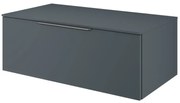 Mobile da bagno sotto lavabo Neo grigio / argento laccato lucido L 90 x H 33 x P 48 cm 1 cassetto, lavabo non incluso